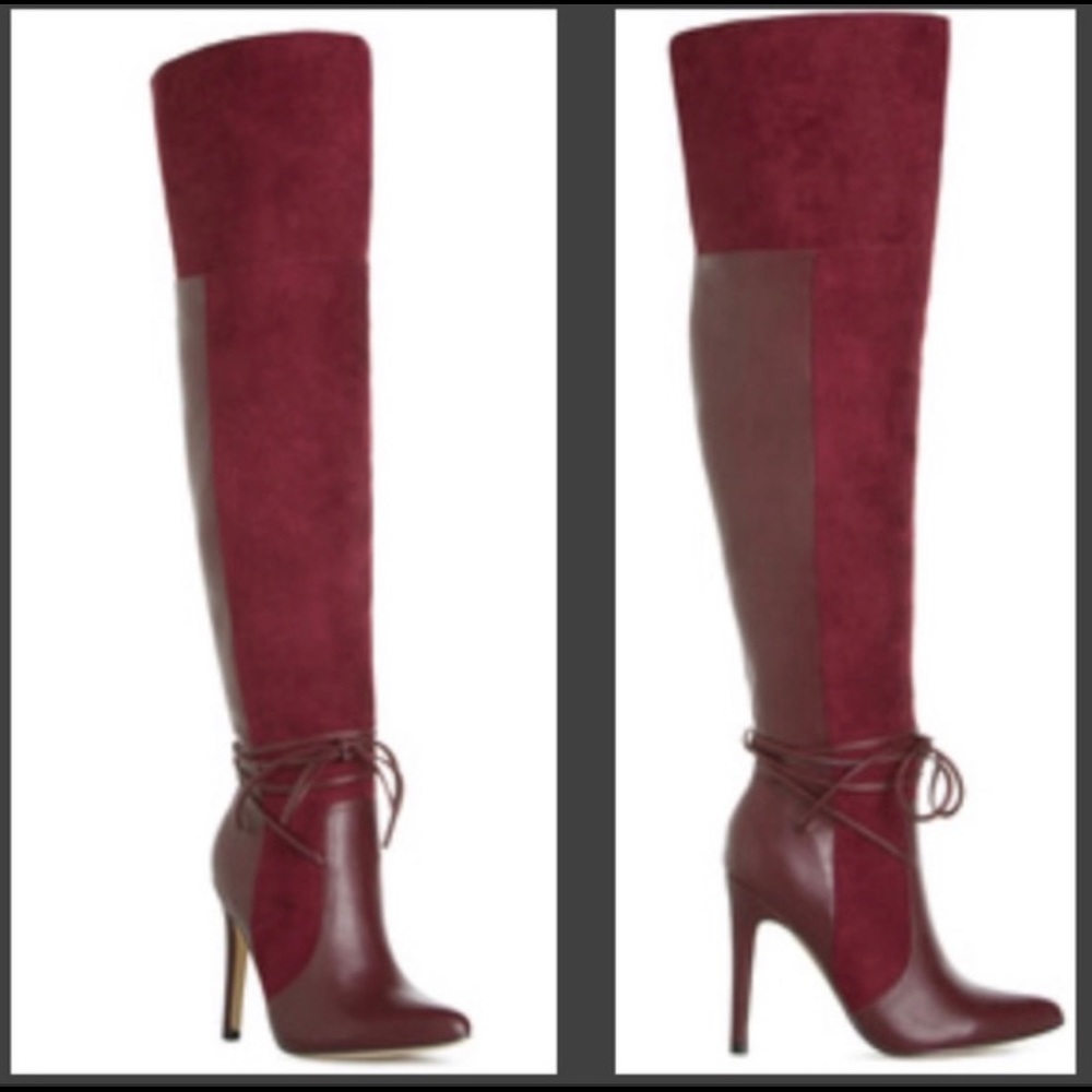 Women’s over the knee suede and leather boots